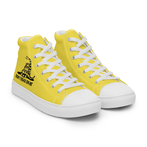 Men's Yellow Gadsden Flag Canvas High Top Shoes Patriotic