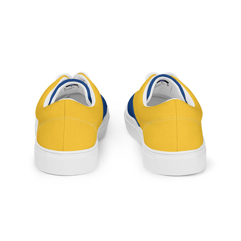 Men's Blue & Gold Canvas Lace-Up Shoes - Supportive CHP Fashion - Breathable & Comfortable