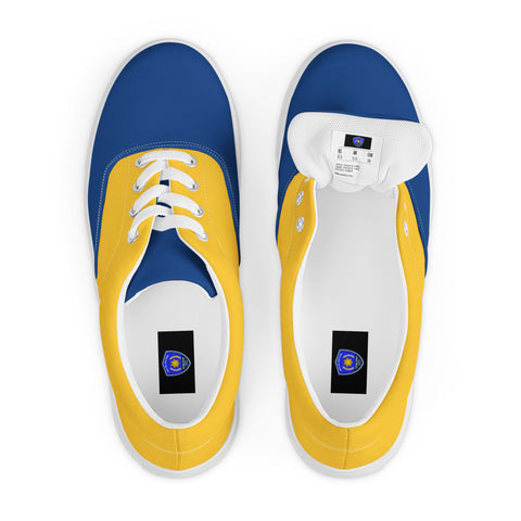 Men's Blue & Gold Canvas Lace-Up Shoes - Supportive CHP Fashion - Breathable & Comfortable