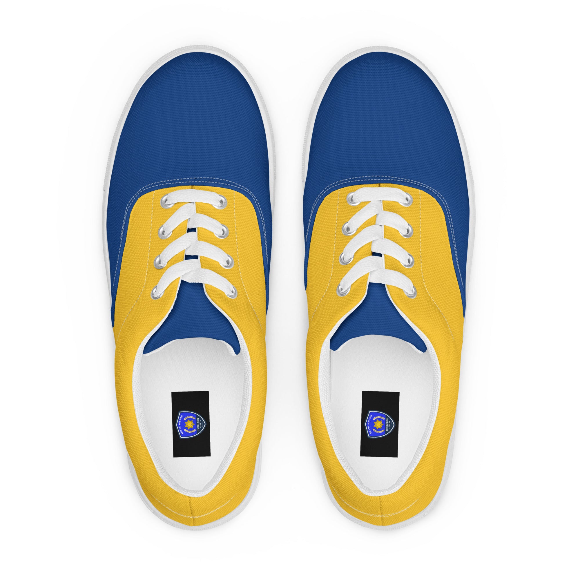 Men's Blue & Gold Canvas Lace-Up Shoes - Supportive CHP Fashion - Breathable & Comfortable