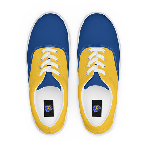 Men's Blue & Gold Canvas Lace-Up Shoes - Supportive CHP Fashion - Breathable & Comfortable