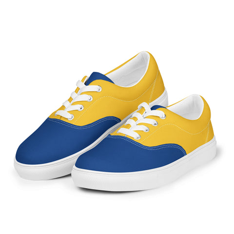 Men's Blue & Gold Canvas Lace-Up Shoes - Supportive CHP Fashion - Breathable & Comfortable