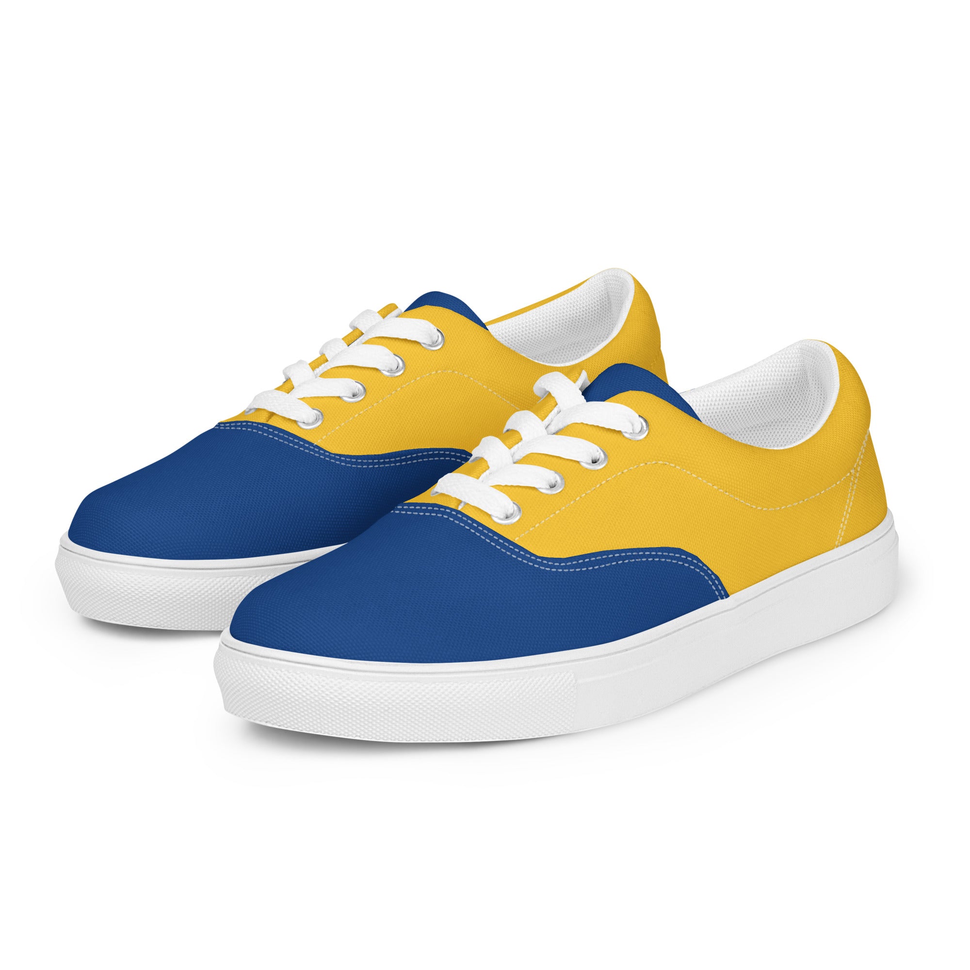 Men's Blue & Gold Canvas Lace-Up Shoes - Supportive CHP Fashion - Breathable & Comfortable