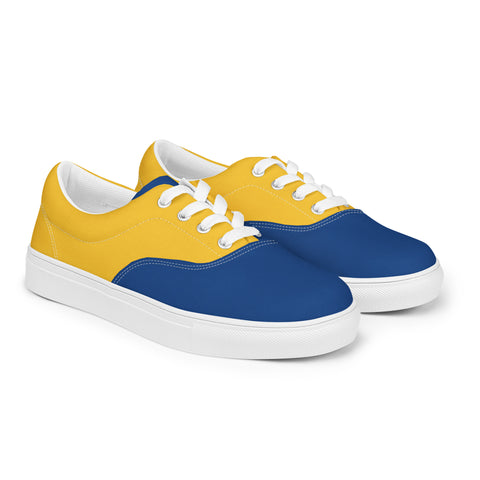 Men's Blue & Gold Canvas Lace-Up Shoes - Supportive CHP Fashion - Breathable & Comfortable