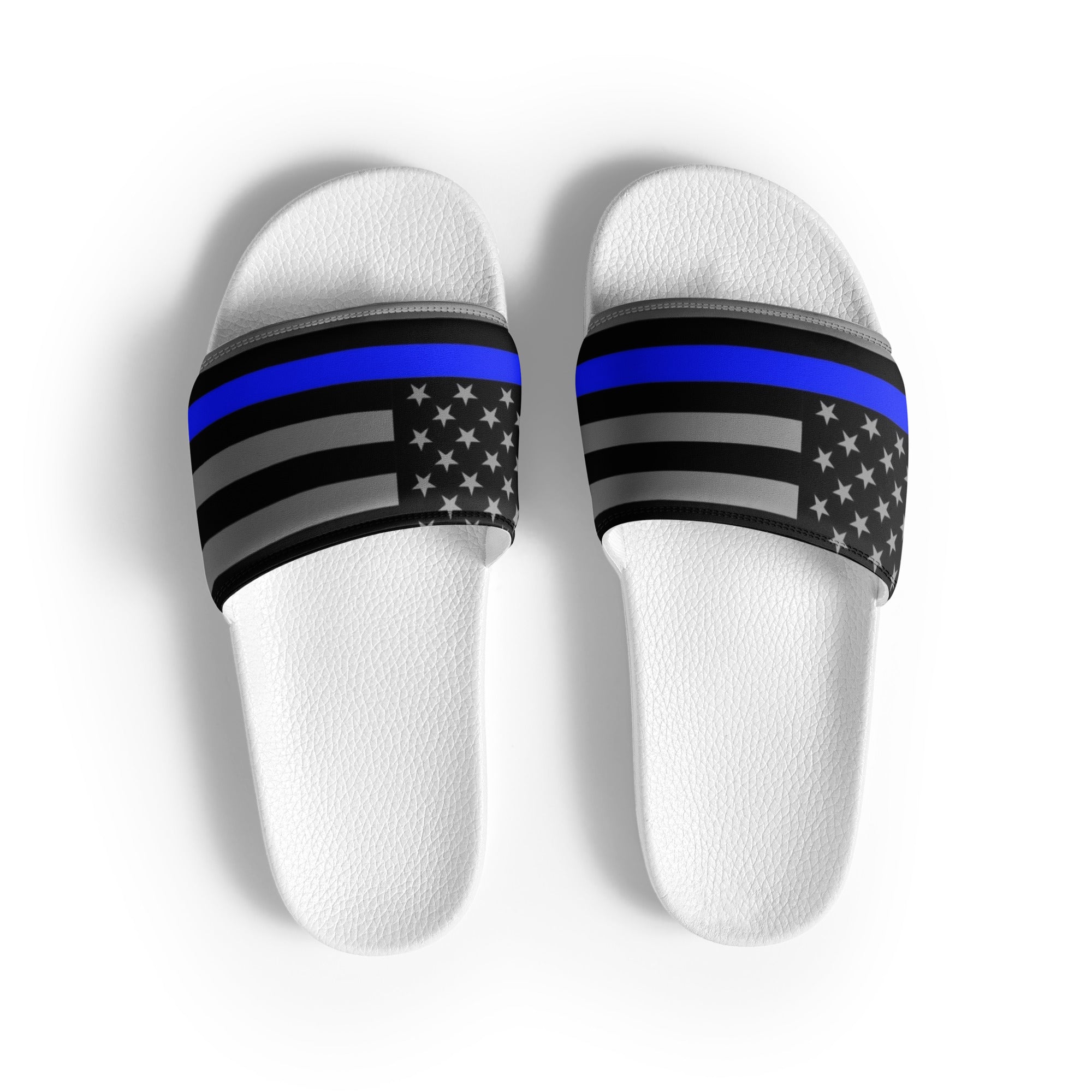 Step Into Style with these Thin Blue Line Flag Printed Slides (style-2)