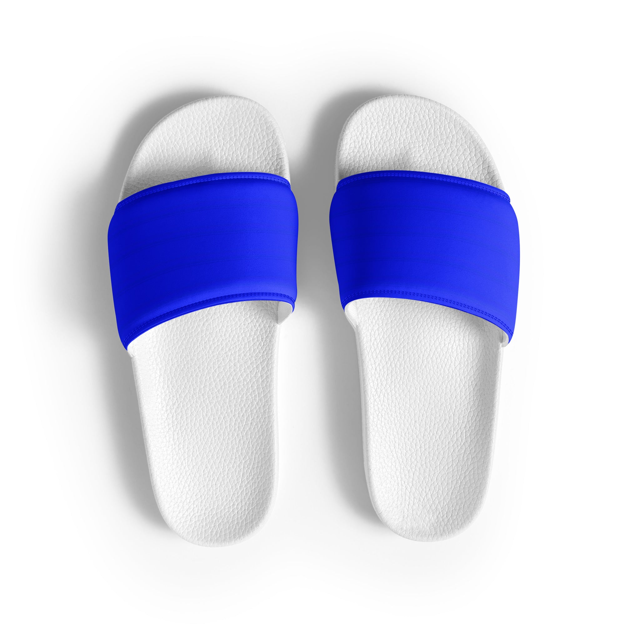 Stylish Black Soles and Bright Blue Strap Men's Slides - Honoring Law Enforcement Style 3