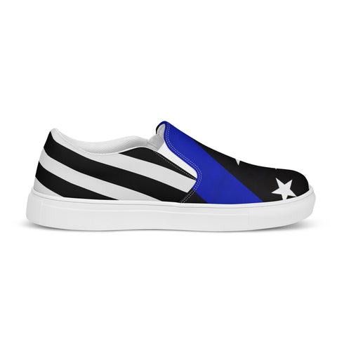 Men's Thin Blue Line Flag Slip-On Sneakers