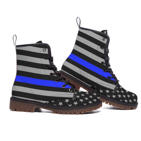 Thin Blue Line Flag Women's Boots - Stylish Support and Comfort