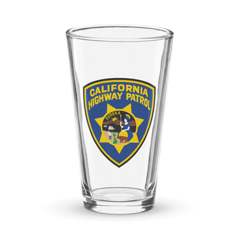Elevate Your Patio Experience with the California Highway Patrol Patch Pint Shaker Glass
