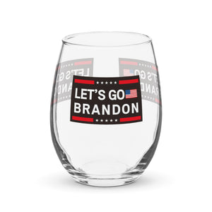 Cheers to Trump!  Stemless Wine Glass with "Let's Go Brandon" Design