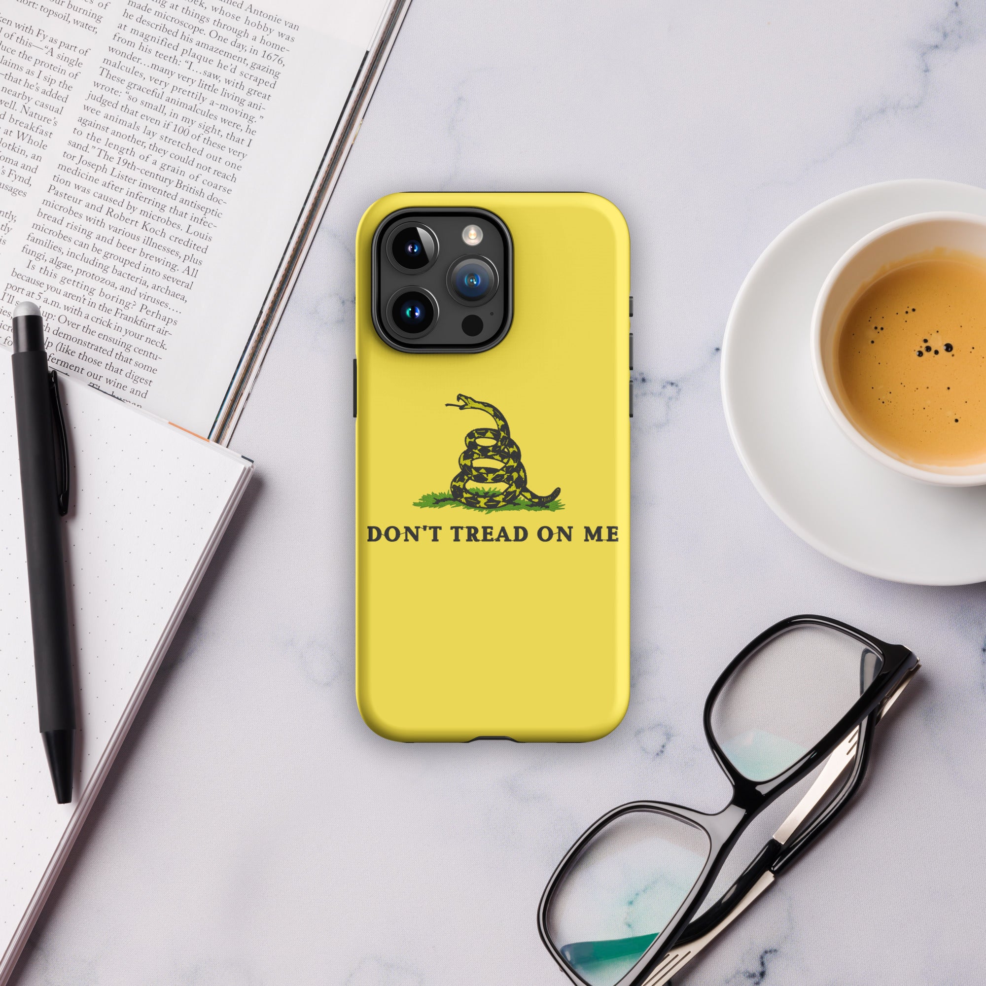 Enhance Your Style with this Yellow Gadsden iPhone Case - BackTheBlueStore.com