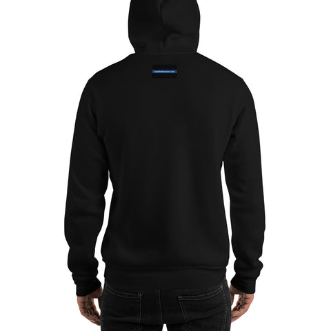 Unisex Hoodie with Black and White California State Flag and Thin Blue Line Embroidery - Various Colors