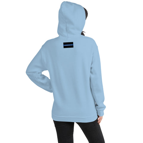Unisex Hoodie with Black and White California State Flag and Thin Blue Line Embroidery - Various Colors