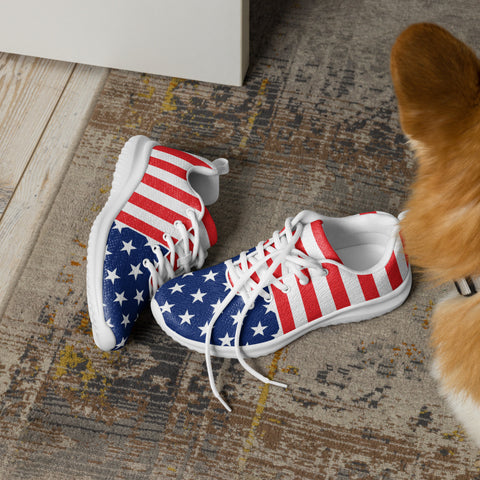 Step in Patriotism with American Flag Style Women's Athletic Shoes | BackTheBlueStore