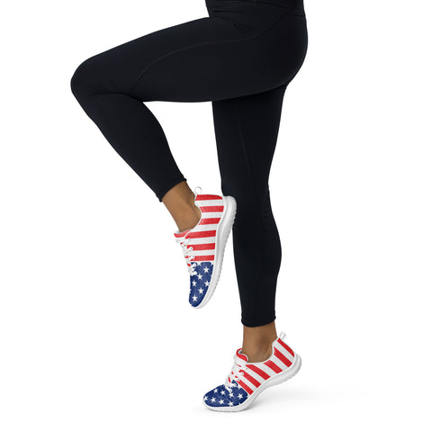 Step in Patriotism with American Flag Style Women's Athletic Shoes | BackTheBlueStore