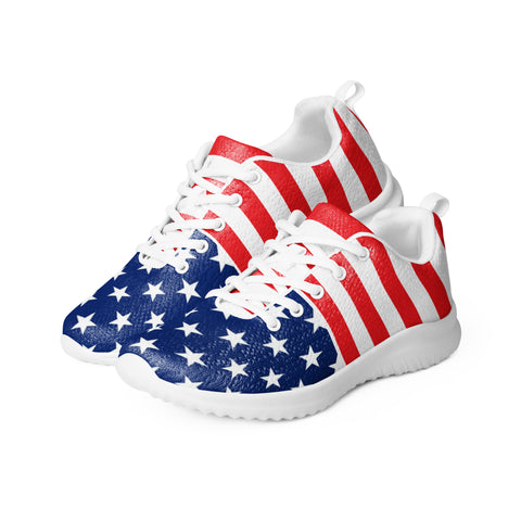 Step in Patriotism with American Flag Style Women's Athletic Shoes | BackTheBlueStore