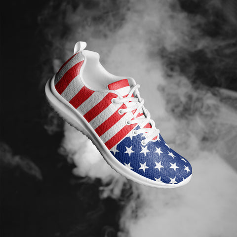 Step in Patriotism with American Flag Style Women's Athletic Shoes | BackTheBlueStore