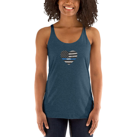 Thin Blue Line Heart with "WIFE" Women's Racerback Tank