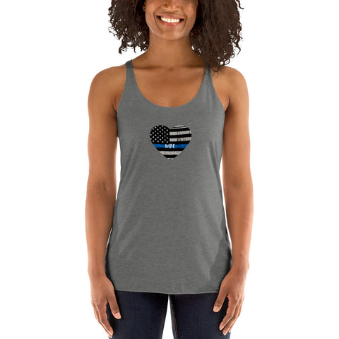 Thin Blue Line Heart with "WIFE" Women's Racerback Tank