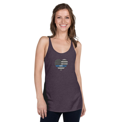 Thin Blue Line Heart with "WIFE" Women's Racerback Tank