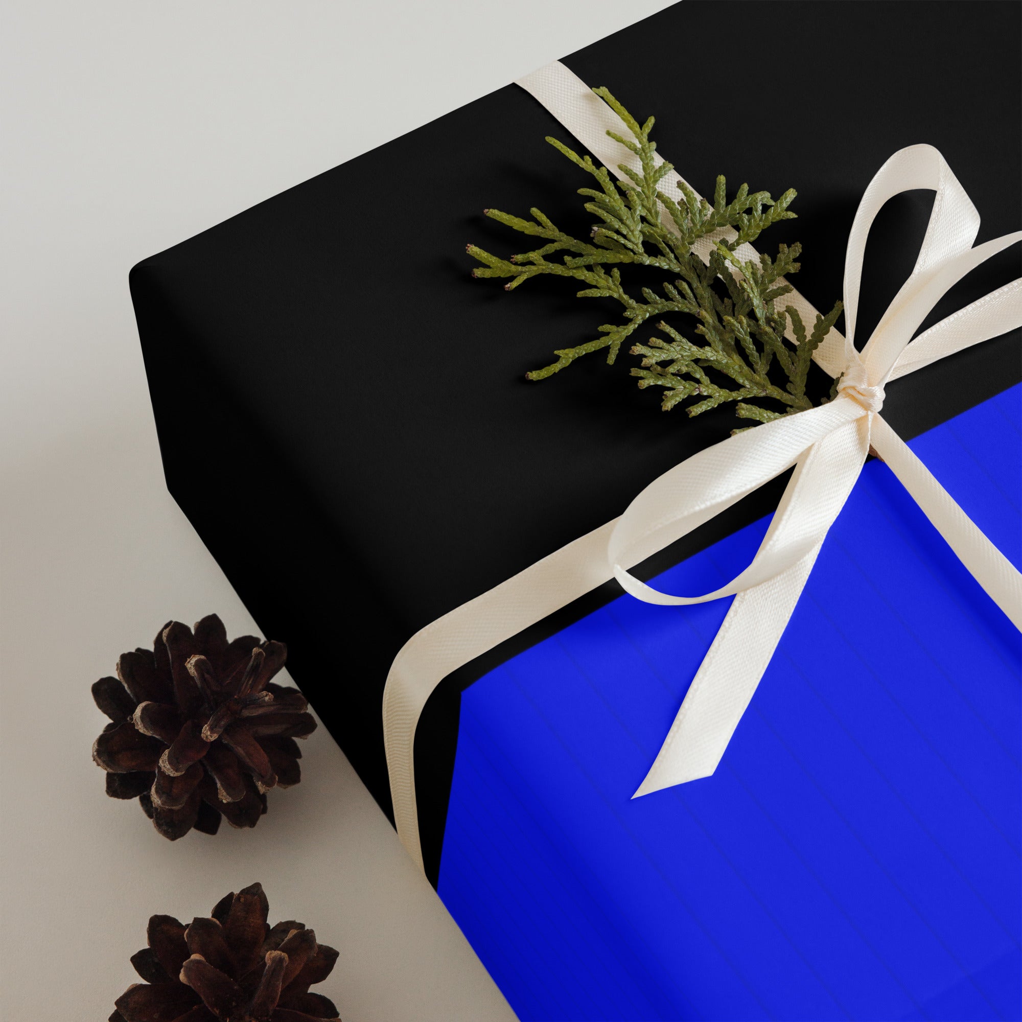 Blue and Black Wrapping Paper: Support Law Enforcement with Every Gift Style 1