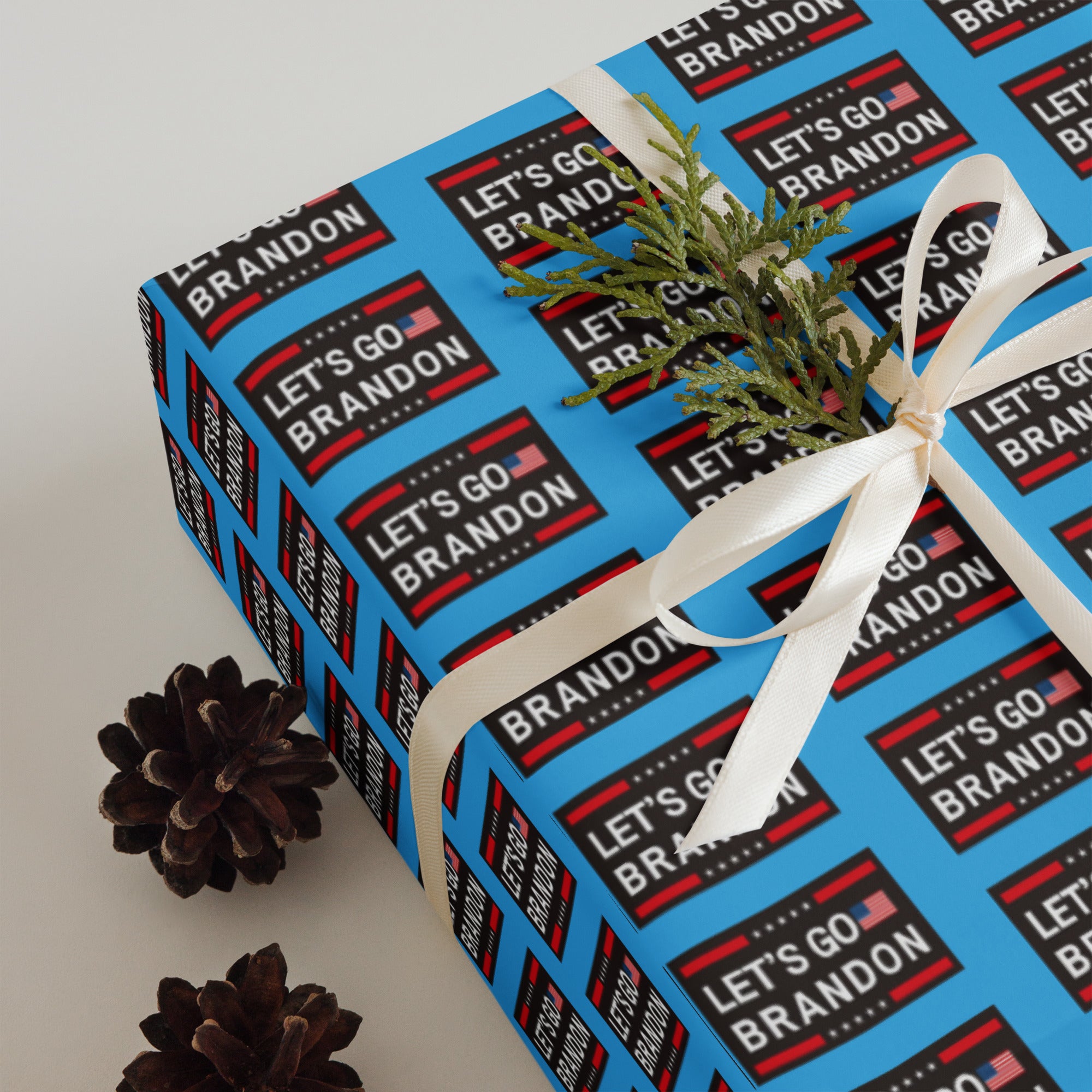 Let's Go Brandon Blue Wrapping Paper: Patriotic Packaging at Its Best