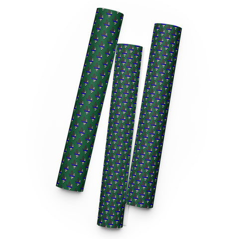 Thin Blue Line Flags in the Shape of Texas Wrapping Paper - Forest Green