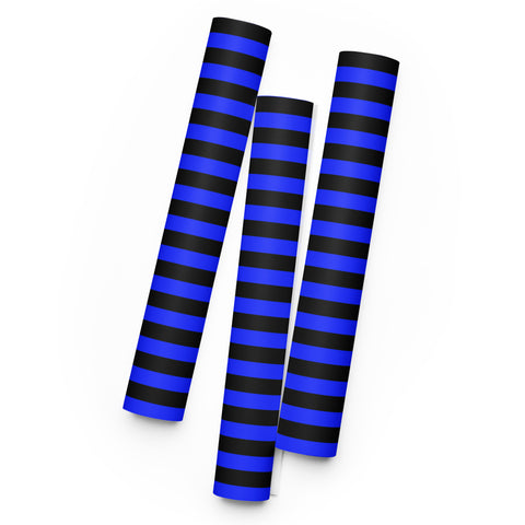 Law Enforcement Appreciation Premium Gift Wrapping Paper Sheets black and blue striped