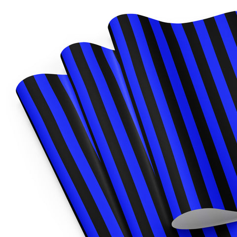 Law Enforcement Appreciation Premium Gift Wrapping Paper Sheets black and blue striped