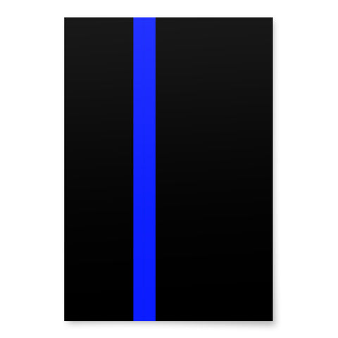 Three Premium Sheets of Black Gift Wrapping Paper with a Bright Thin Blue Line - Honoring Law Enforcement Style 3