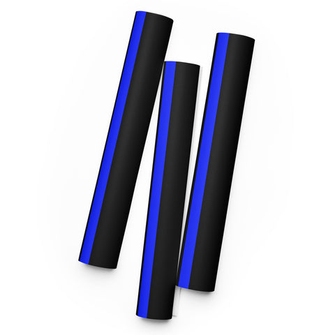 Three Premium Sheets of Black Gift Wrapping Paper with a Bright Thin Blue Line - Honoring Law Enforcement Style 3