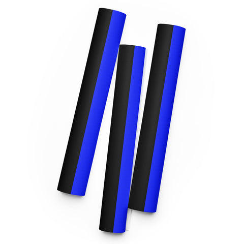 Three Premium Sheets of Black Gift Wrapping Paper with a Bright Thin Blue Line - Support Law Enforcement Style 4