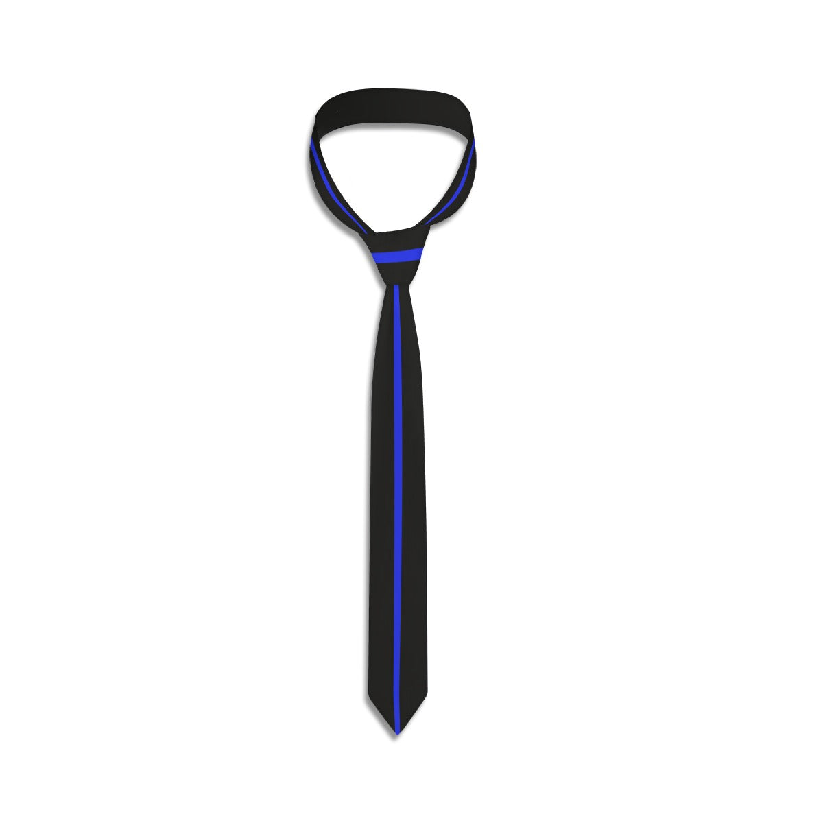 Thin Blue Line Black Necktie - Exude Elegance & Support | Back The Blue Store (Style-2)