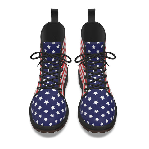 American Flag Donald Trump Women's Martin Style Boots - Patriotic and Political Statement Footwear