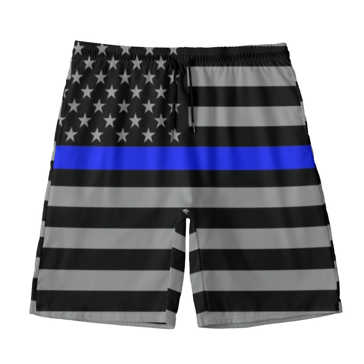 Men's Swim Shorts with Thin Blue Line Flag Print | Back The Blue Store