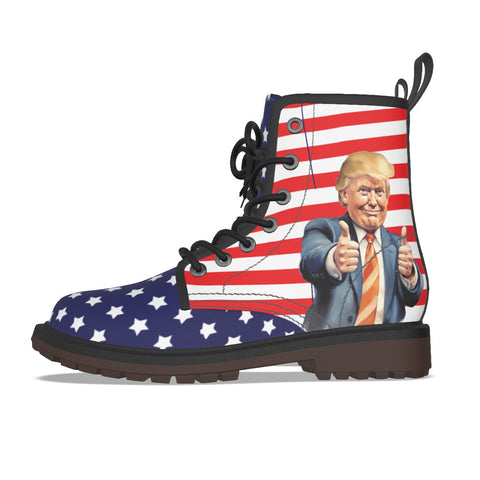 American Flag Donald Trump Women's Martin Style Boots - Patriotic and Political Statement Footwear