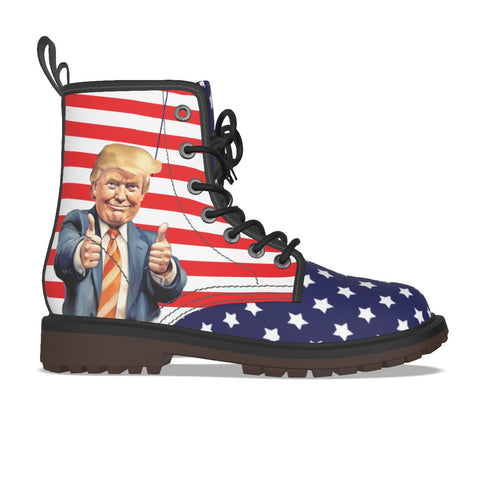 American Flag Donald Trump Women's Martin Style Boots - Patriotic and Political Statement Footwear