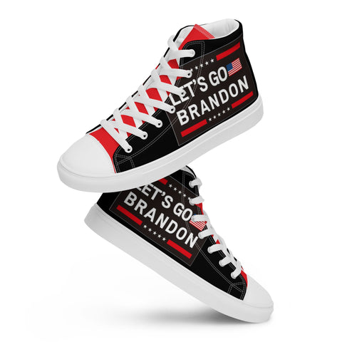 Let's Go Brandon Men’s high top canvas shoes