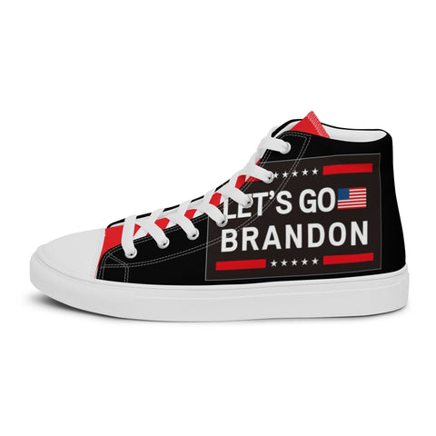 Let's Go Brandon Men’s high top canvas shoes