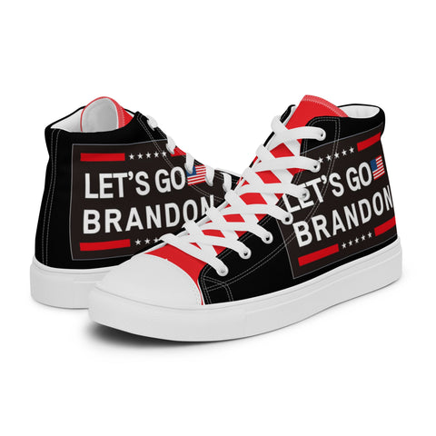 Let's Go Brandon Men’s high top canvas shoes