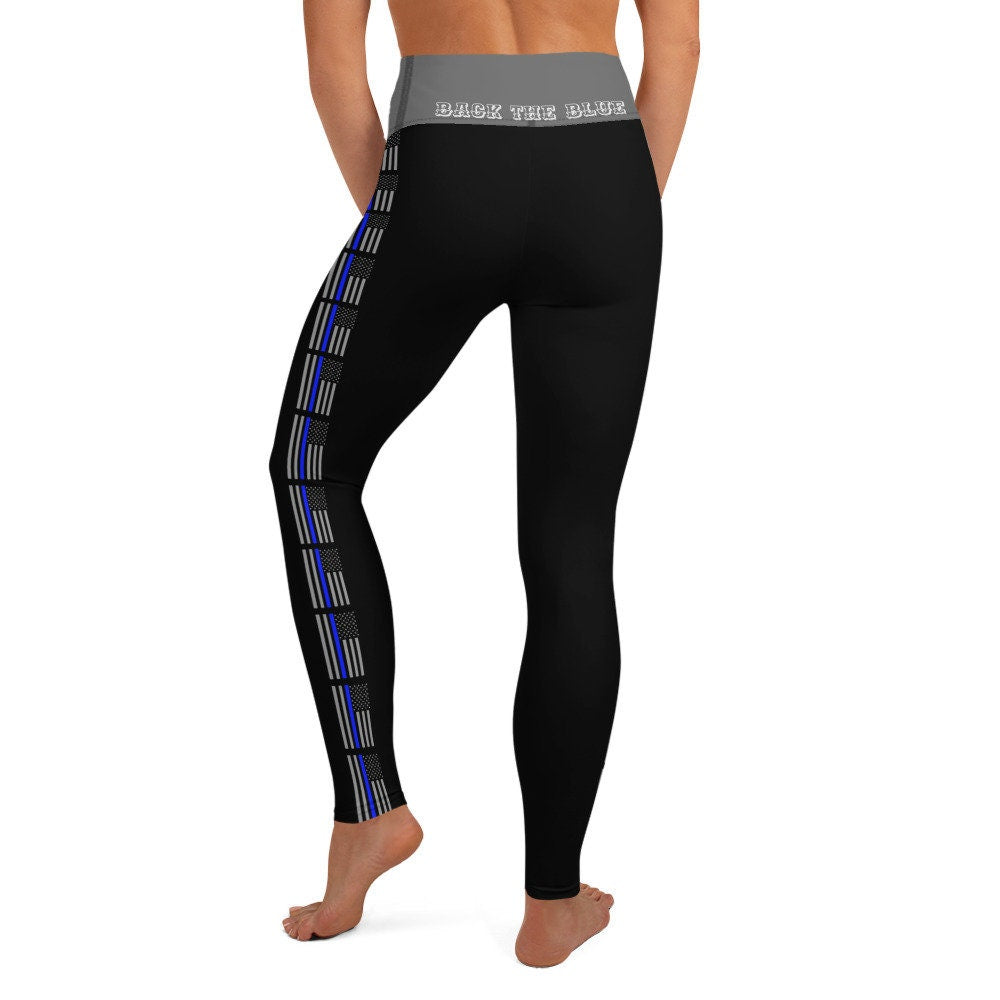 Thin Blue Line Flag Yoga Leggings