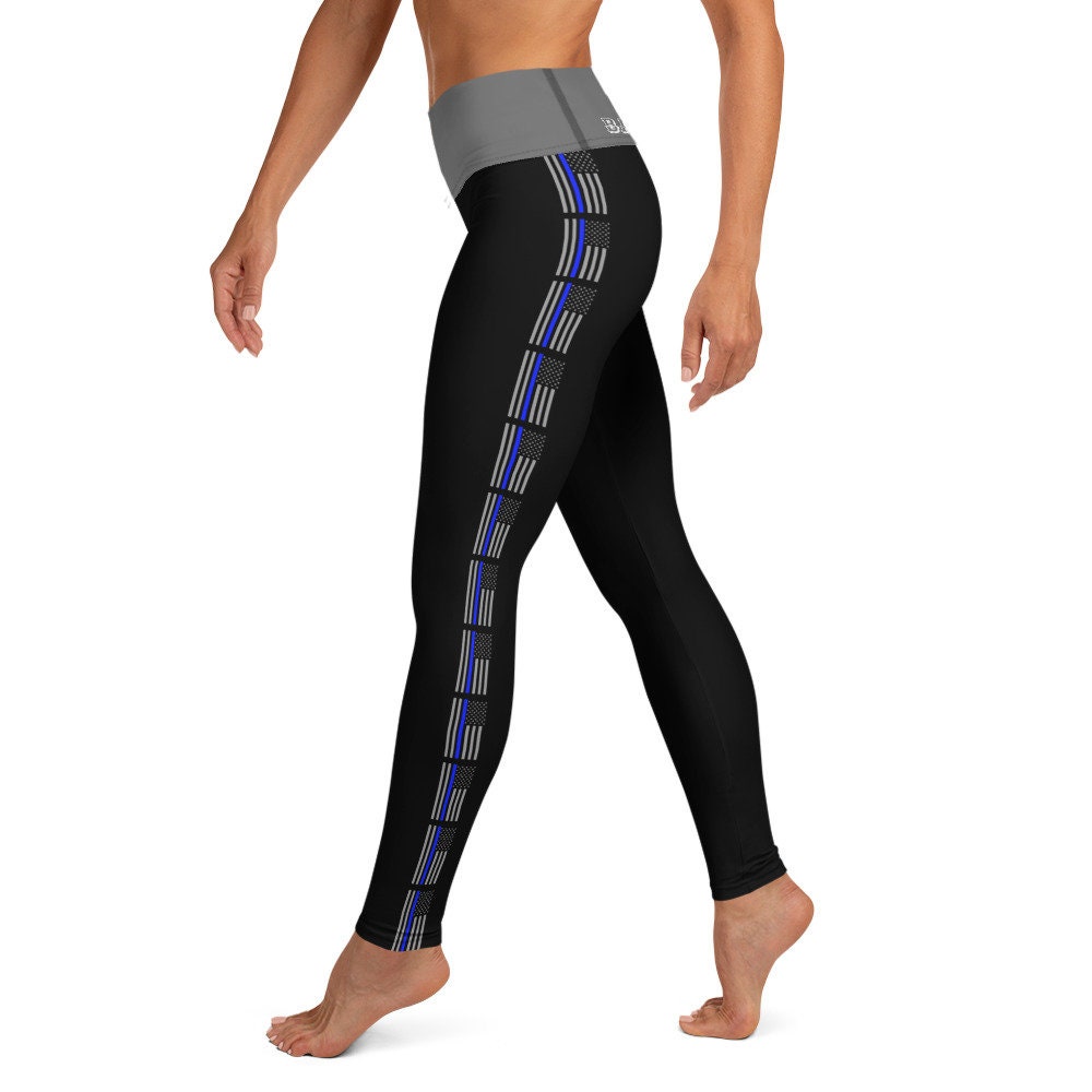 Thin Blue Line Flag Yoga Leggings