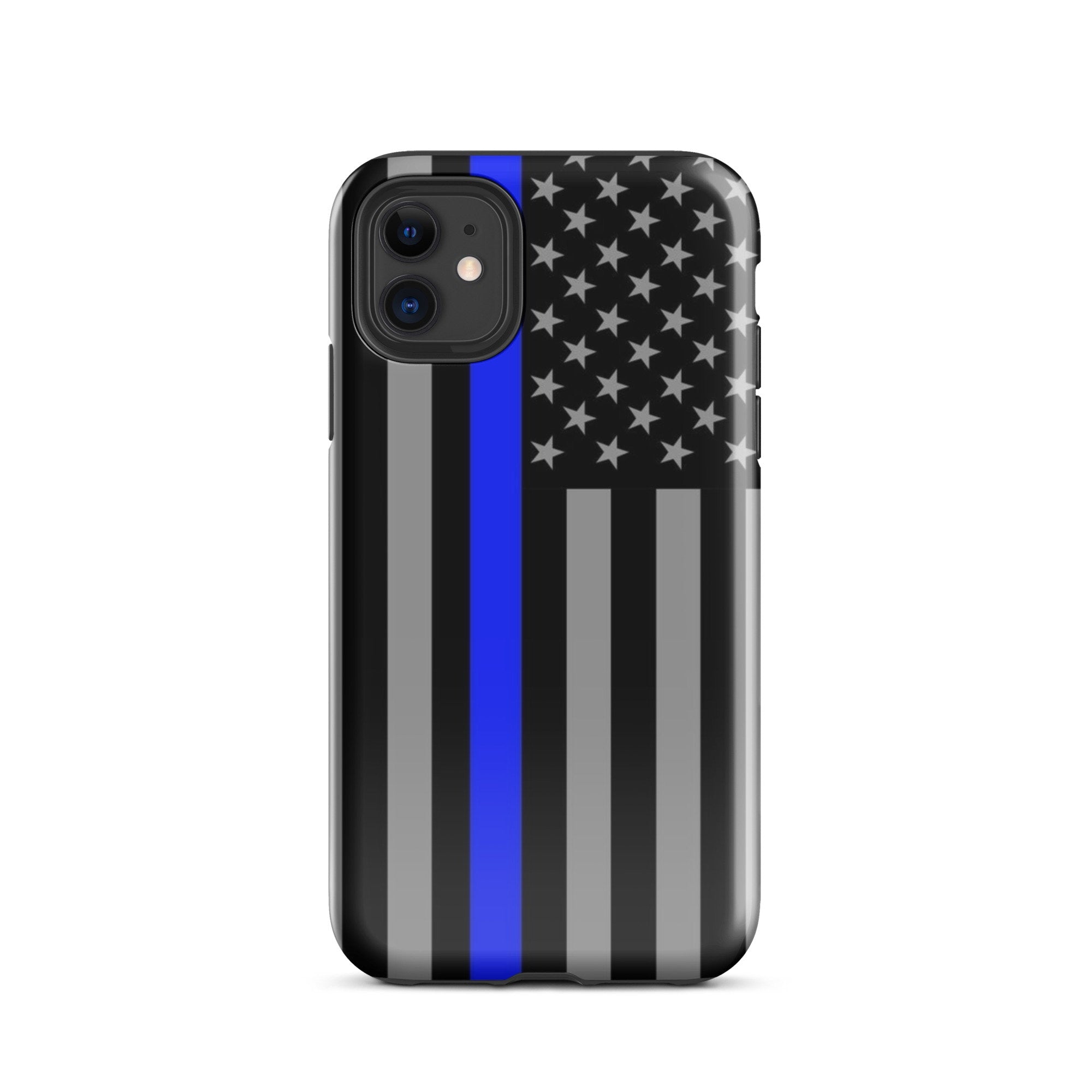 Thin Blue Line Flag iPhone Case - Rugged Protection for all the Latest Models, Law Enforcement Support Case