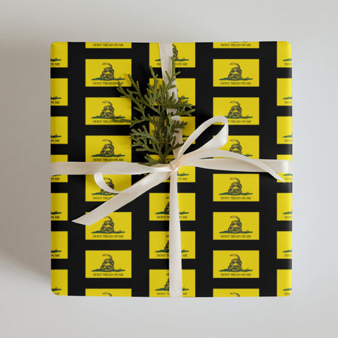 Gadsden Flag Yellow Wrapping Paper - Liberty-Themed Gift Wrap