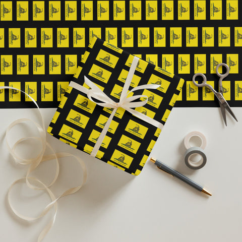 Gadsden Flag Yellow Wrapping Paper - Liberty-Themed Gift Wrap