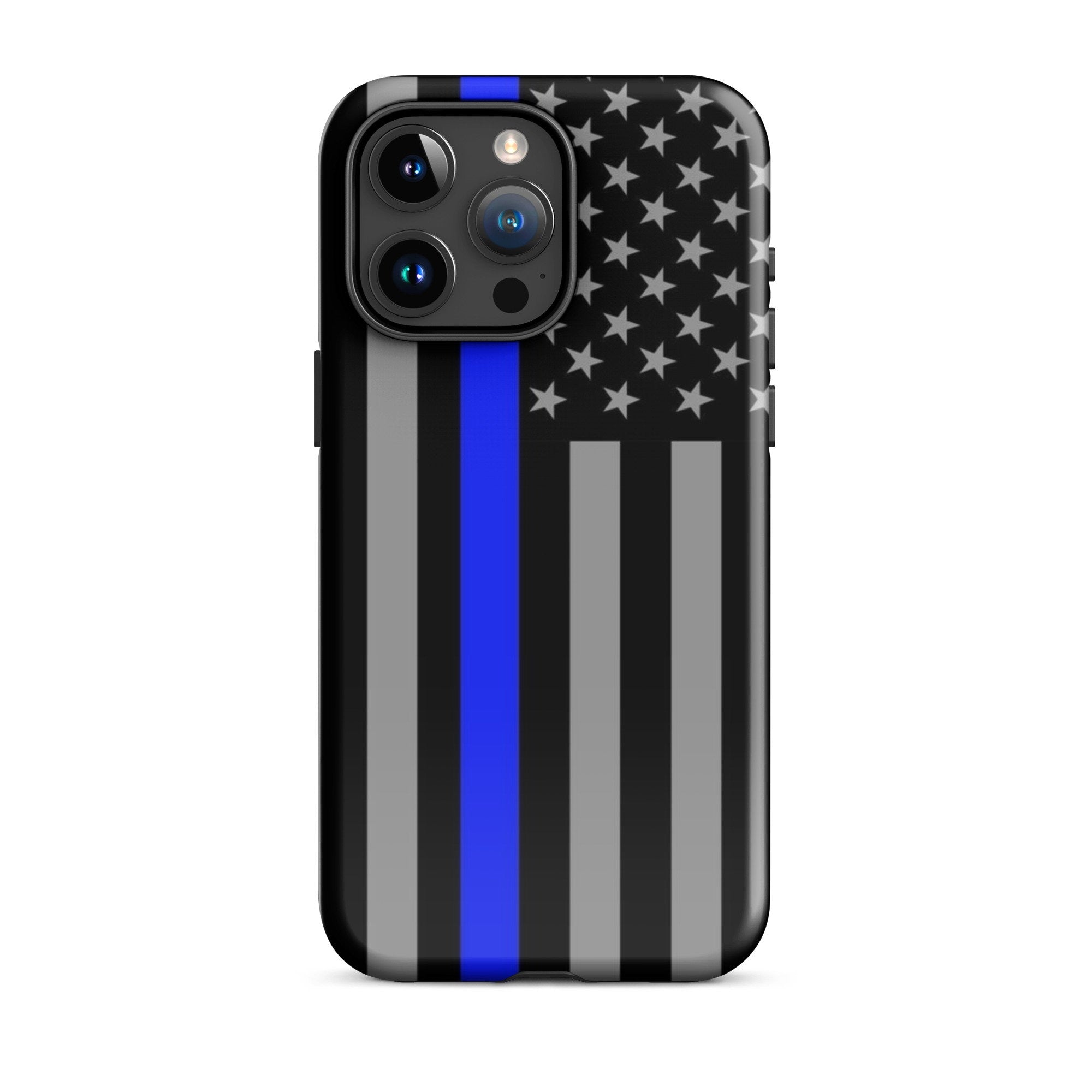 Thin Blue Line Flag iPhone Case - Rugged Protection for all the Latest Models, Law Enforcement Support Case