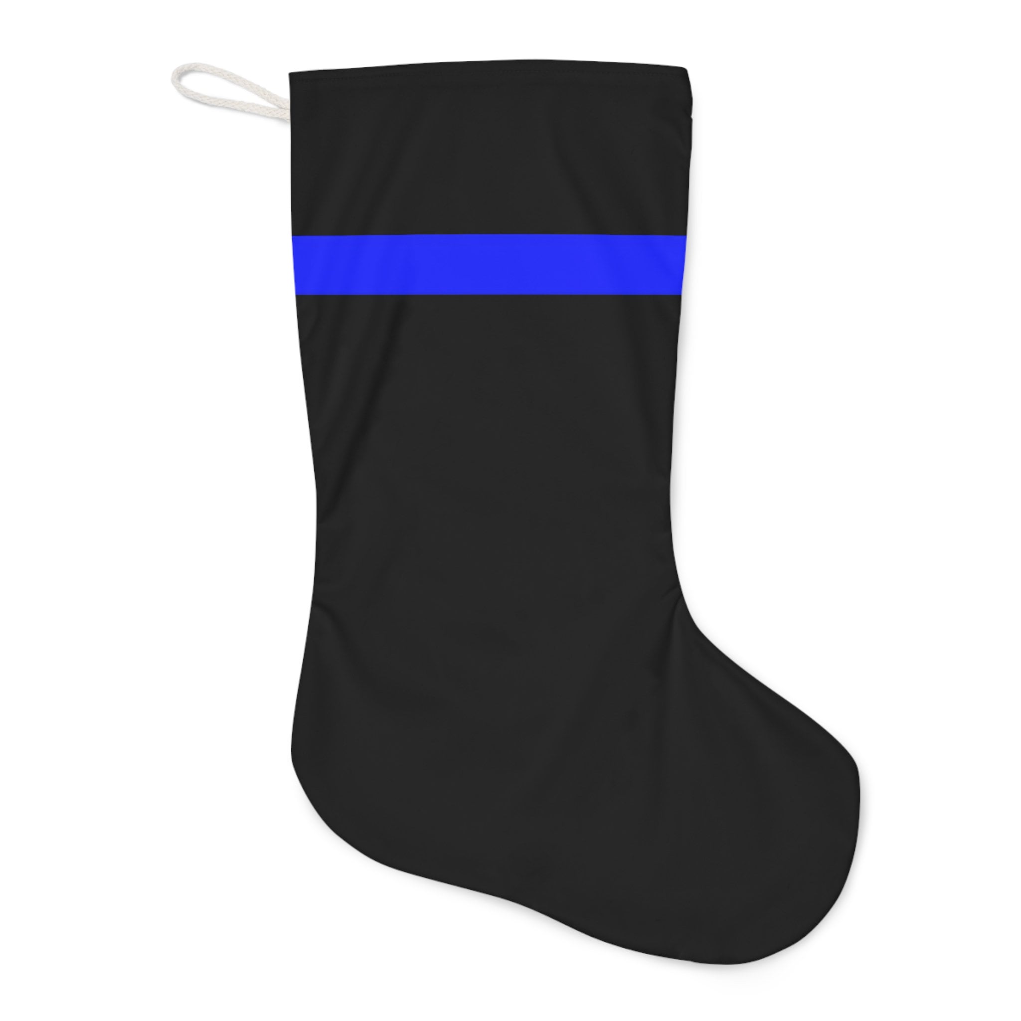 Black Christmas Stocking with a Thin Blue Line: Celebrate the Season with Police Style