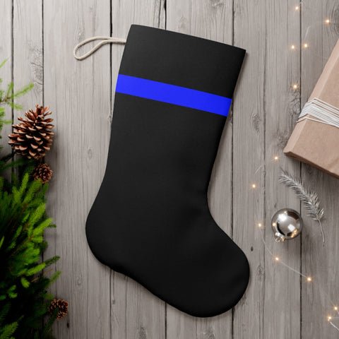 Black Christmas Stocking with a Thin Blue Line: Celebrate the Season with Police Style