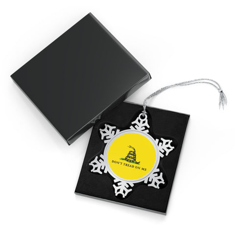 Enhance Your Holiday Decor with a Unique Twist, Gadsden Flag Pewter Chritmas Ornament