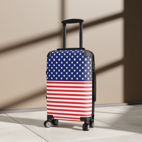 Amercian Flag, Stars and Stripes Printed Suitcase, 3 Sizes Available.  USA!